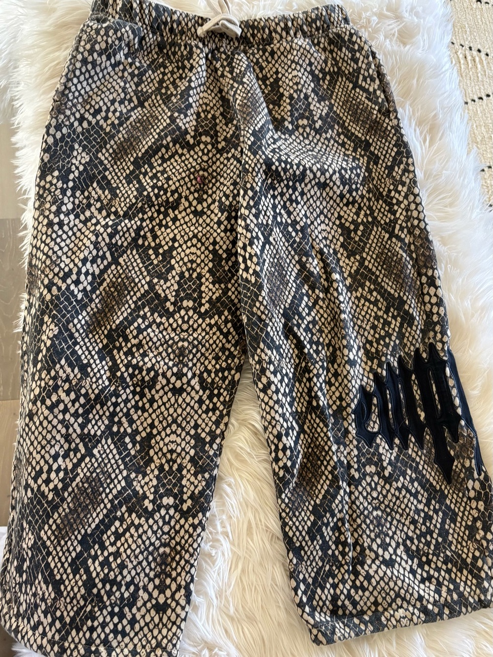 Empyre Black & Cream Snake Print Track Pants